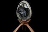Septarian Dragon Egg Geode - Black Crystals #71832-3